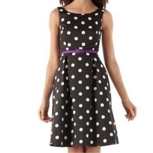 WHBM ‘Connect-the-Dot’ Polka Dot Fit & Flare Dress